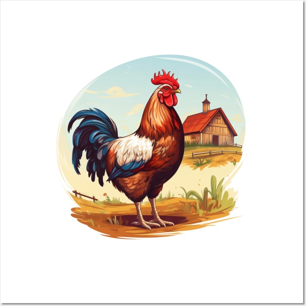 Colorful Rooster Wall Art by zooleisurelife